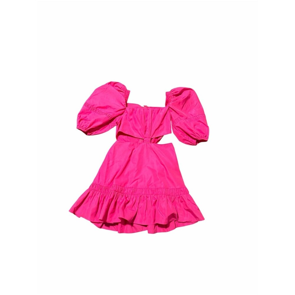 Alexis Bertana Puff Sleeve Cut Out Mini Dress Vacation Tropical Resort Wear - Picture 3 of 11
